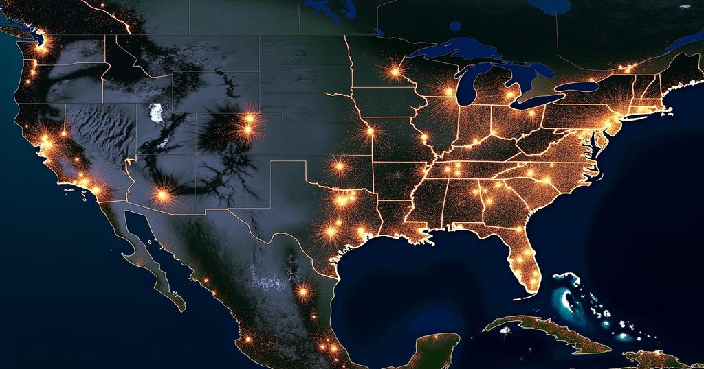 Impact of Hurricane Helene: Path of Power Outages Revealed from Space