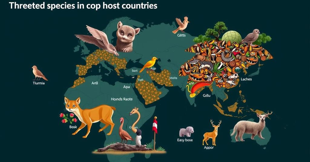 Threatened Species in Host Countries of the COP Summit: A Focus on Colombia